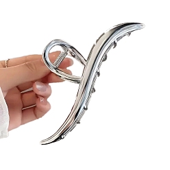 Платина Сплав клипы коготь волос, аксессуары для волос для женщин и девочек, платина, 125x50 мм