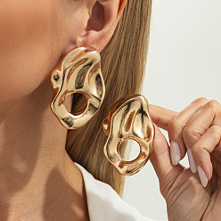 Самородки Преувеличенные серьги-гвоздики из сплава, золотые, самородки, 60x40 мм