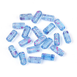 Васильковый Прозрачные стеклянные бусины Пикассо, васильковый, 9x4.5 мм, отверстие : 1 мм, Около 1500 шт / фунт