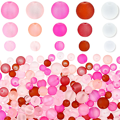 Couleur Mélangete 400pcs 15 couleurs peinture de cuisson perles de verre transparentes, facette, ronde, couleur mixte, 6~10mm, Trou: 1~1.6mm
