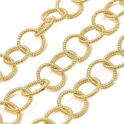 Real 18K Gold Plated Brass Rolo Chains, Long-Lasting Plated, Rack Plating, Lead Free & Cadmium Free, Unwelded, Real 18K Gold Plated, 15x2mm