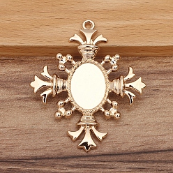 Light Gold Настройки сплава кабошон, ромб, золотой свет, 52x45 мм