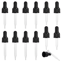 Черный 12 шт. 3 стили стеклянные капельницы набор градуированных пипеток для переноса, чёрные, 74~94x22 мм, емкость: 10~30 мл (0.34~1.01 жидких унций), 4 шт / стиль