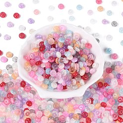 Couleur Mélangete Perles de verre de style banc de tirage de qualité A de FGB, rondelle, imitation chat perles oeil, couleur mixte, 7.5x4.5mm, Trou: 1.2~1.4mm, environ 1250 pcs / livre