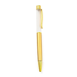 Dark Khaki Creative Empty Tube Ballpoint Pens, with Black Ink Pen Refill Inside, for DIY Glitter Epoxy Resin Crystal Ballpoint Pen Herbarium Pen Making, Golden, Dark Khaki, 140x10mm