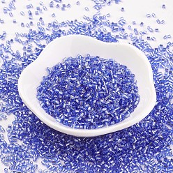 Королевский синий Стеклянные бусины matsuno mgb, японский бисер, серебристые выложены круглые отверстия стеклянные бусины, два среза, шестиугольник, королевский синий, 11/0, 2x2x2 мм, отверстие: 0.8 мм, о 41000pcs / мешок, 450g / мешок
