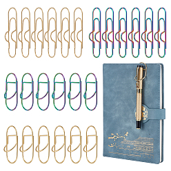 (52) Непрозрачная лаванда 24шт. 4 различные металлические зажимы для ручек для блокнота, держатели длинных канцелярских ручек, овальные, разноцветные, 59~71x18~27.5x7.5~10 мм, 6 шт / стиль