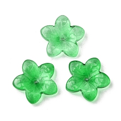 Зеленый лайм Стеклянные бусины, звезда, зеленый лайм, 20.5x21.5x5.5 мм, отверстие : 1.6 мм