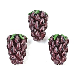 Coconut Brown Handmade Lampwork Beads, Grape, Coconut Brown, 21~24x15~17mm, Hole: 1.8mm