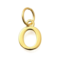 Letter O 925 стерлингов серебряные подвески, реальный 18 k позолоченный, буквы, Письмо O, 10x7x1 мм, отверстие : 4 мм