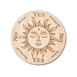 Солнце Деревянные резные коврики для чашек, термостойкие коврики для горшков, маятниковая доска на тему таро, для домашней кухни, плоско-круглые, рисунок солнца, 100x3 мм