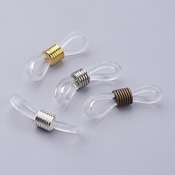 (52) Непрозрачная лаванда Держатели силиконовой очковые, с железной фурнитурой, прозрачные, разноцветные, 24x7 мм