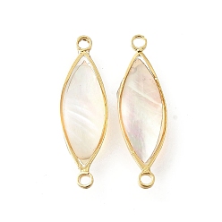 Horse Eye Подвески-соединители из натуральной белой латуни, с эпоксидной смолой, золотые, лошадиный глаз , 24x7.5x3.5~4.5 мм, отверстие : 1.6 мм