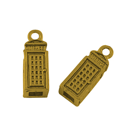 Античное Золото Сплавочные подвески тибетского стиля, без кадмия и без свинца, телефонная будка, античное золото , 23x8x8 мм, отверстие : 2~4.5 мм