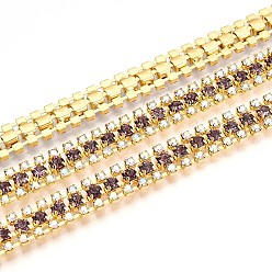 Розово-Коричневый Железо горный хрусталь чашка цепи, с катушкой, золотые, розово-коричневый, 8.5x3 мм, около 14.99 футов (4.57 м) / рулон