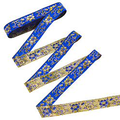 Синий Жаккардовая лента из полиэстера в этническом стиле, аксессуары для одежды, синие, 3/4 дюйм (20 мм), около 7.70 ярдов (7.04 м) / шт