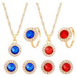 (52) Непрозрачная лаванда 2 комплект из цветных круглых подвесок из железа, сплава и страз, а также серег-гвоздиков и колец для женщин, разноцветные, 425 мм