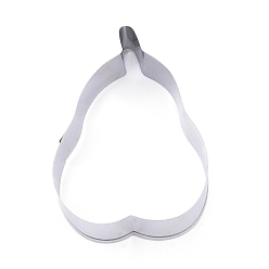 Stainless Steel Color Tarnish Resistant 304 Stainless Steel Cookie Cutters, Cookies Moulds, DIY Biscuit Baking Tool, Pear, Stainless Steel Color, 79.5x54.5x18mm, Inner Size: 75.5x53mm
