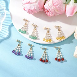 (52) Непрозрачная лаванда 304 серьги-гвоздики из нержавеющей стали с камнями разных цветов, круглые, золотые, с жемчугом из раковины , разноцветные, 34.5 мм, 4 пар / набор