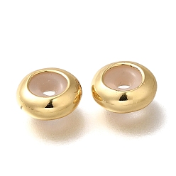 Золотой Стойки обшивки латунные бусины, без кадмия и без свинца, долговечный, плоско-круглые, золотые, 9.5x4 мм, отверстие : 2 мм