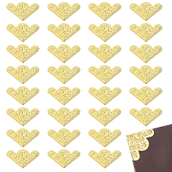 Golden 50Pcs Iron Triangle Corner Protector for Wood Box, Triangle, Golden, 42x42x5mm