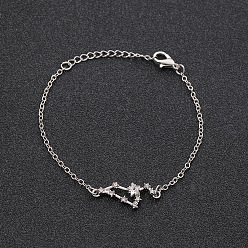 Лео 12 браслеты созвездия из сплава со стразами, браслеты-цепочки для женщин, звездочкой, Лев, 6-3/4 дюйм (17 см)