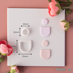 Half Round Пластиковые формы, резцы глины, инструменты для лепки из глины, для серьги решений, полукруглый, 1.5x1.5x1.15 см & 2.5x2.5x1.15 см