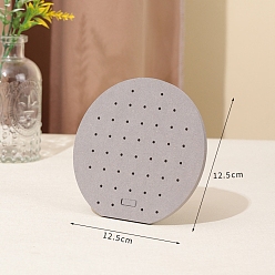 Светло-серый Бархатные стойки для сережек, дисплей ювелирных изделий стойки, с деревом, круглые, светло-серый, 12.5x12.5 см