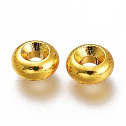 Золотой Spacer бисер латунные, долговечный, диск, золотые, 5.8x2.7 мм, отверстие : 2 мм
