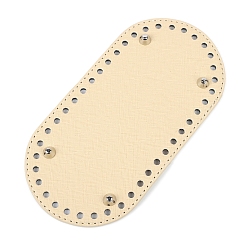 (404) Непрозрачное AB Кислое яблоко Овальные сумки для вязания крючком из искусственной кожи, для аксессуаров дна сумки, цветочный белый, 20x10 см