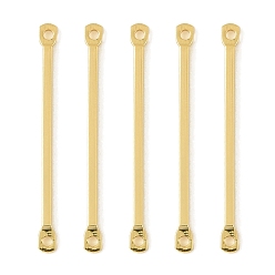 Real 18K Gold Plated SHEGRACE Brass Connector Charms, Bar Links, Cadmium Free & Nickel Free & Lead Free, Real 18K Gold Plated, 25x2x1mm, Hole: 1mm