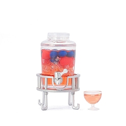 Tomato Mini Plastic Self-Service Juice Barrel Miniature Ornaments, Micro Landscape Home Dollhouse Accessories, Home Display Decoration, Tomato, 32x53mm