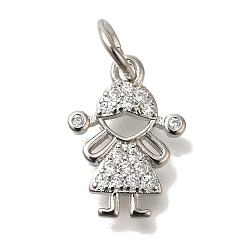 Платина Латунные микро проложить кубического циркония подвески, долговечный, маленькие детские прелести, с целью перехода в кольце, платина, 14.5x10.5x2 мм