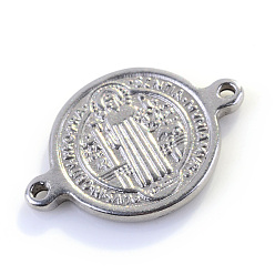 Нержавеющая Сталь Цвет Устойчивы к потускнению 304 соединители из нержавеющей стали, двусторонний плоский круглый с Сан-Бенито, цвет нержавеющей стали, 20x14x1.5 мм, отверстие : 1 мм