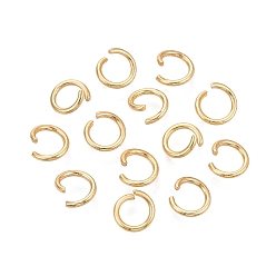 Золотой 304 из нержавеющей стали открыты кольца прыжок, круглые, золотые, 7x1 мм, внутренний диаметр: 4.5 мм, 18 датчик, около 149 шт / упаковка