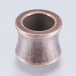 Красная Медь 304 из нержавеющей стали бусы, бусины с большим отверстием, барабан, Красная медь, 11x10x8 мм, отверстие : 6.5 мм