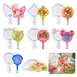 Белый DIY силиконовые формы для кулона, формы для литья смолы, для уф-смолы, изготовление подвесок из эпоксидной смолы, белые, 50x42x10 мм, отверстие : 20 мм