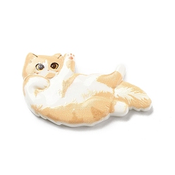 Светло-желтый Непрозрачные кабошоны из смолы, кошка, светло-желтый, 24.5x43x5 мм