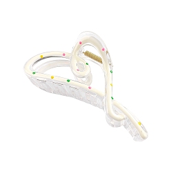 Белый Заколки для волос с когтями из смолы, аксессуары для волос для женщин и девочек, сердце, белые, 120x57x50 мм