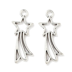 Античное Серебро Подвески из сплава в тибетском стиле, без кадмия и без свинца, звезда, античное серебро, 31x12.5x2 мм, отверстие : 2.5 мм