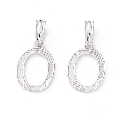 Letter O Подвески с буквами из экологически чистой латуни, настоящее платиновое долговечное покрытие, без кадмия и без свинца, letter.o, 16.5x11.5x1.4 мм, отверстие : 6.5x3.3 мм