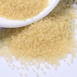 (DB1272) Прозрачная Матовая Светлая Соломка Бусины miyuki delica, цилиндр, японский бисер, 11/0, (дБ 1272) прозрачный матовый светлый соломенный, 1.3x1.6 мм, Отверстие: 0.8 мм, о 2000 шт / бутылка, 10 г / бутылка