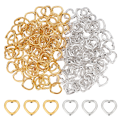Античный Серебрянный & Античный Золотой 160 шт. 2 цвета, рамка из сплава в форме сердца в тибетском стиле, без кадмия и без свинца, старинное серебро и античный золотой, 13~13.5x13~14x2~3 мм, отверстие : 1~1.5 мм, 80 шт / стиль