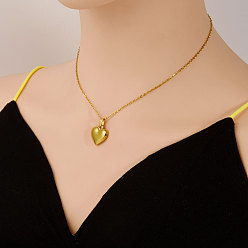 Настоящее золото 18K Элегантные 304 ожерелья с подвеской в форме сердца из нержавеющей стали для женщин, реальный 18 k позолоченный, 17.72 дюйм (45 см)