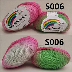 Weiß Wollstrickgarn, Segment gefärbt, Häkelgarn, für DIY-Mütze, Schal, Umhang, weiß, 2 mm, ca. 196.85 Yards (180 m)/Knüll