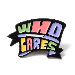 Слово Забавные эмалевые булавки, Черные металлические застежки для значков на лацкан для рюкзака или одежды, какая разница, 21x30 мм