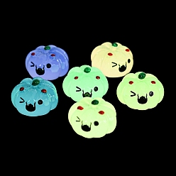 (52) Непрозрачная лаванда Хэллоуин светящееся украшение из тыквы из смолы, микроландшафтные украшения, светится в темноте, разноцветные, 28.5x18.5 мм