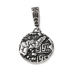 Античное Серебро 304 подвески из нержавеющей стали, плоская круглая подвеска с изображением глаза бога, античное серебро, 43 мм, отверстие : 11x6 мм