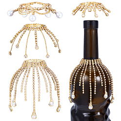 Золотой 4шт. подвески для бокалов вина из латуни и железа со стразами, золотые, 55 мм