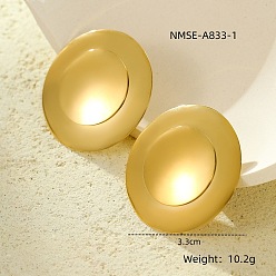 Плоский Круглый 304 из нержавеющей стали серьги, золотые, плоско-круглые, 33 мм